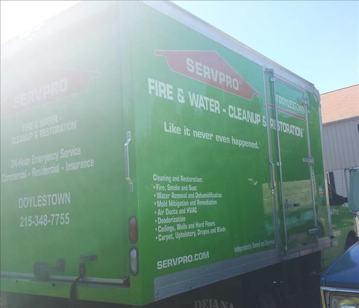 Back of a SERVPRO box truck!