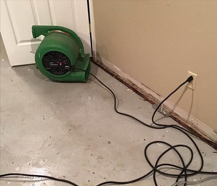 Removed flooring after water damage